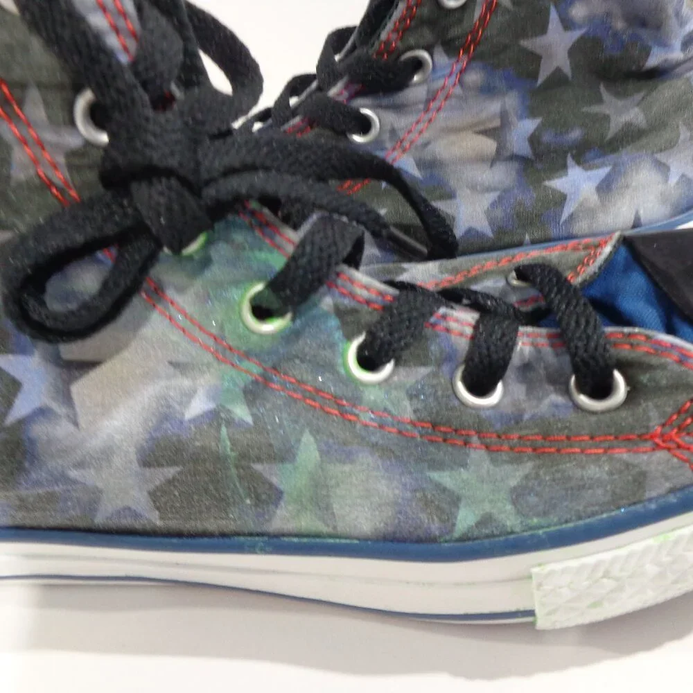 Converse Chuck Taylor All Star Hi Tops American Stars Canvas Sneakers Youth Sz 4